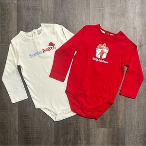 New Set of 2 Baby & Toddler Size 24 Months Christmas Holiday Onesie Bodysuits